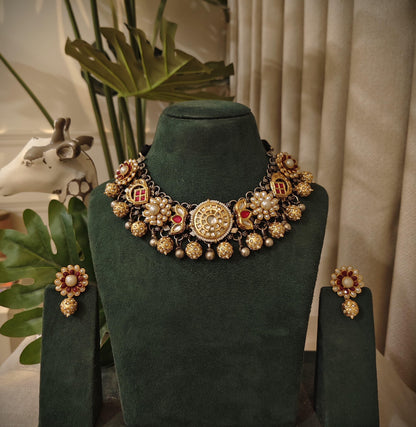 Kundan tribal necklace set fusion jewellery