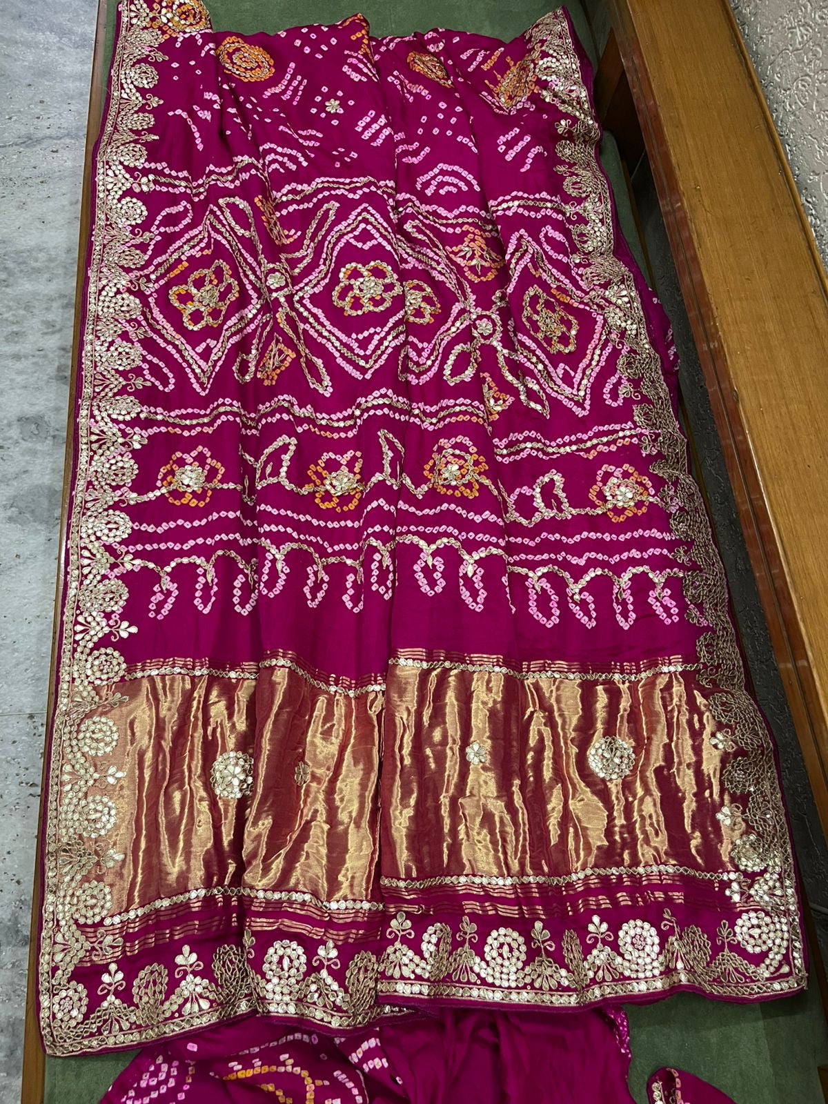 Pink gajji silk saree gottapatti saree Indian sari traditional saree blouse
