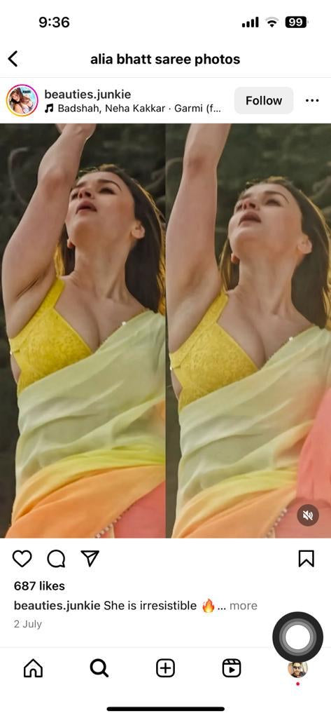 Shaded trendy chiffon lacy saree
