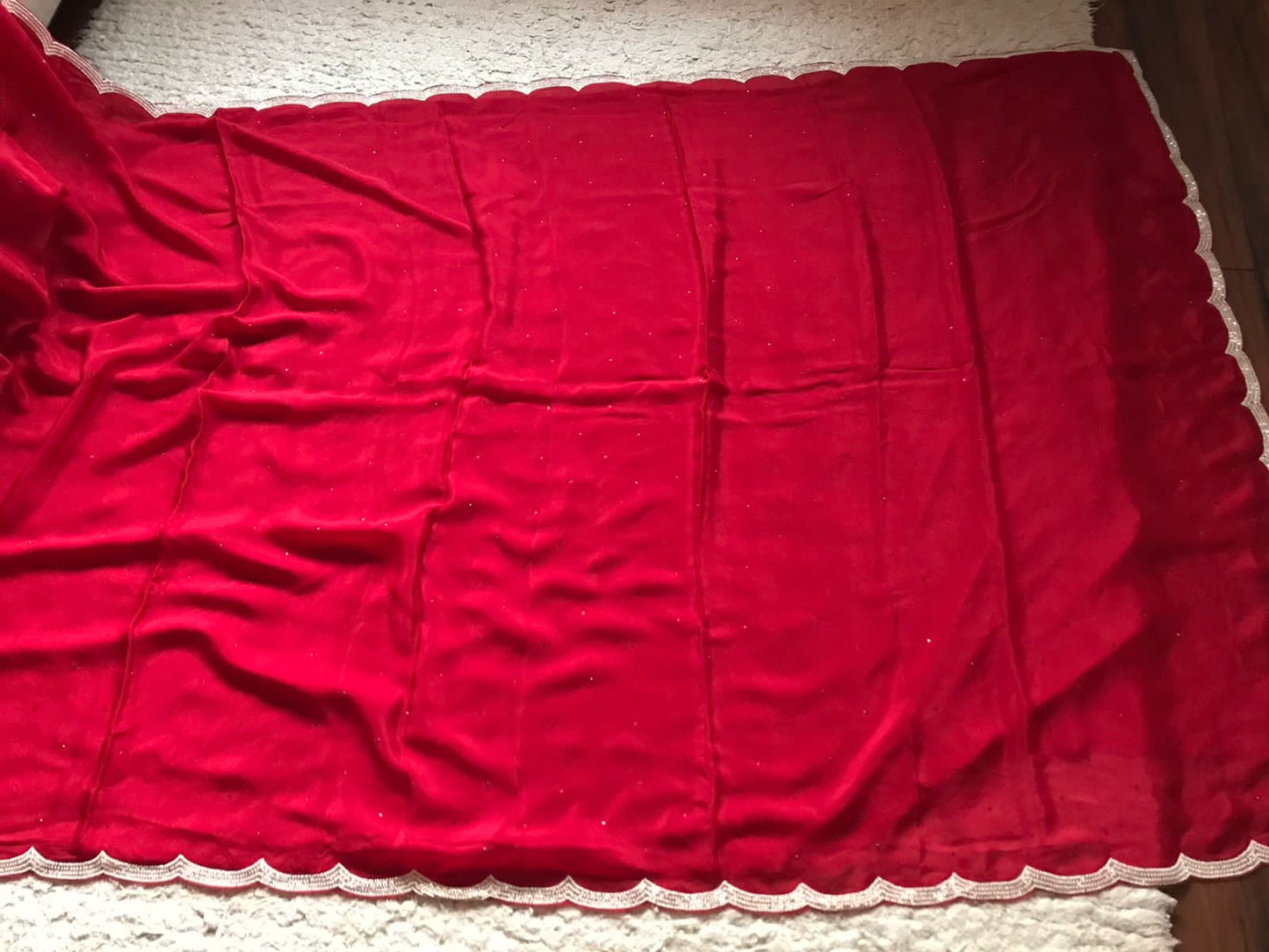 Red hot premium chiffon luxury sarees