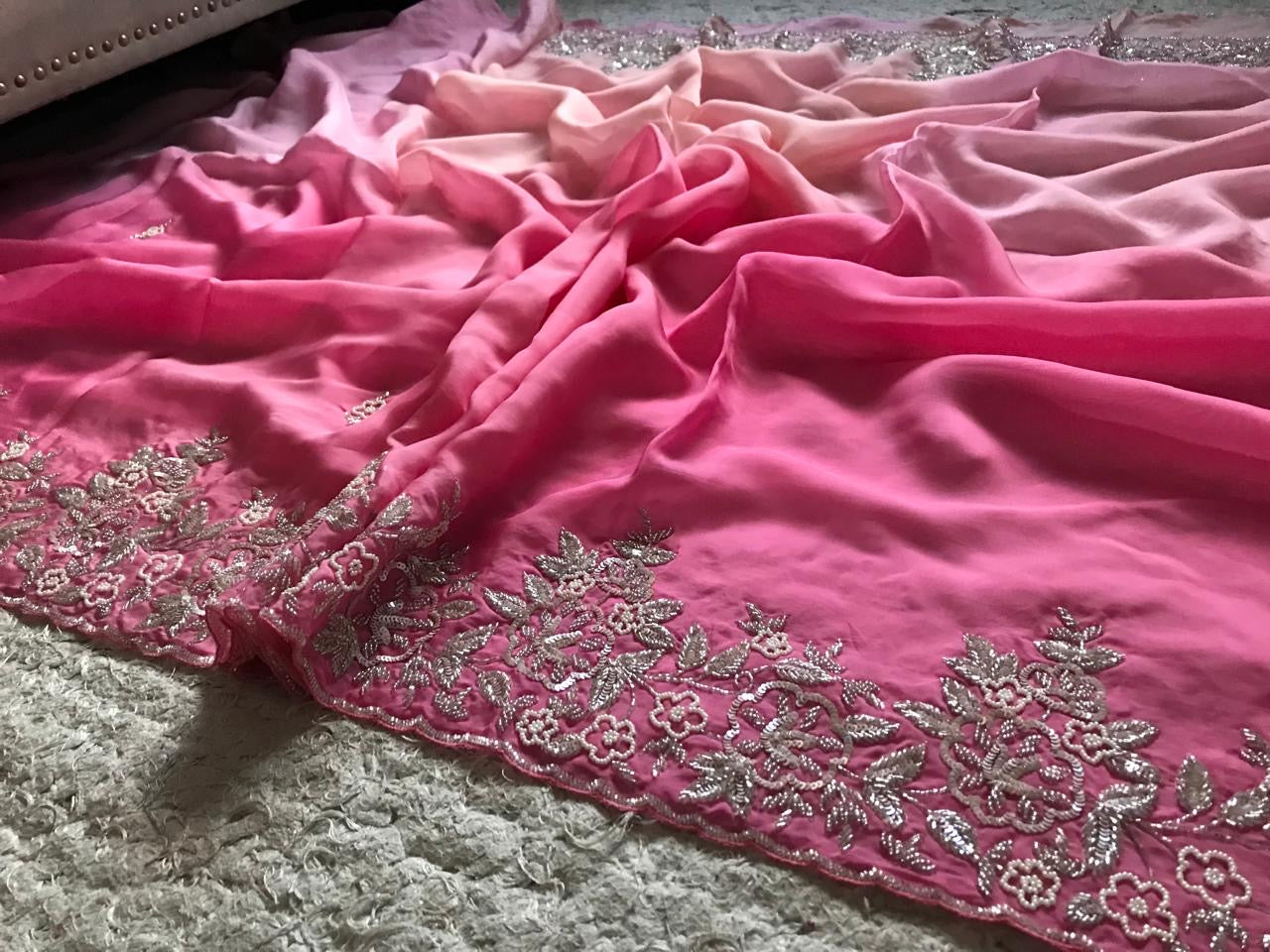 Pink shaded saree luxury shades saree