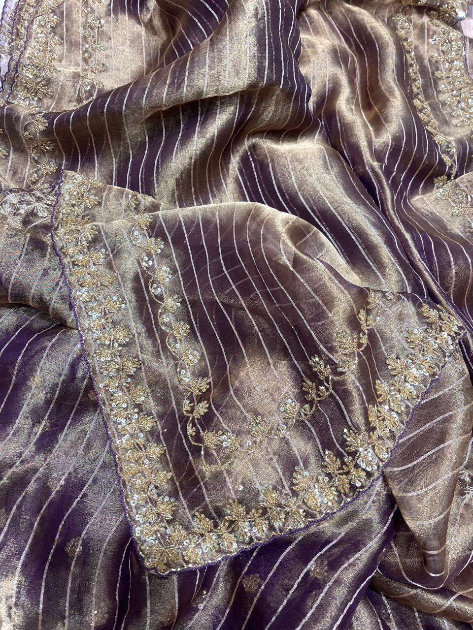 Rumika Tissue Saree Organza Saree Indian Sari