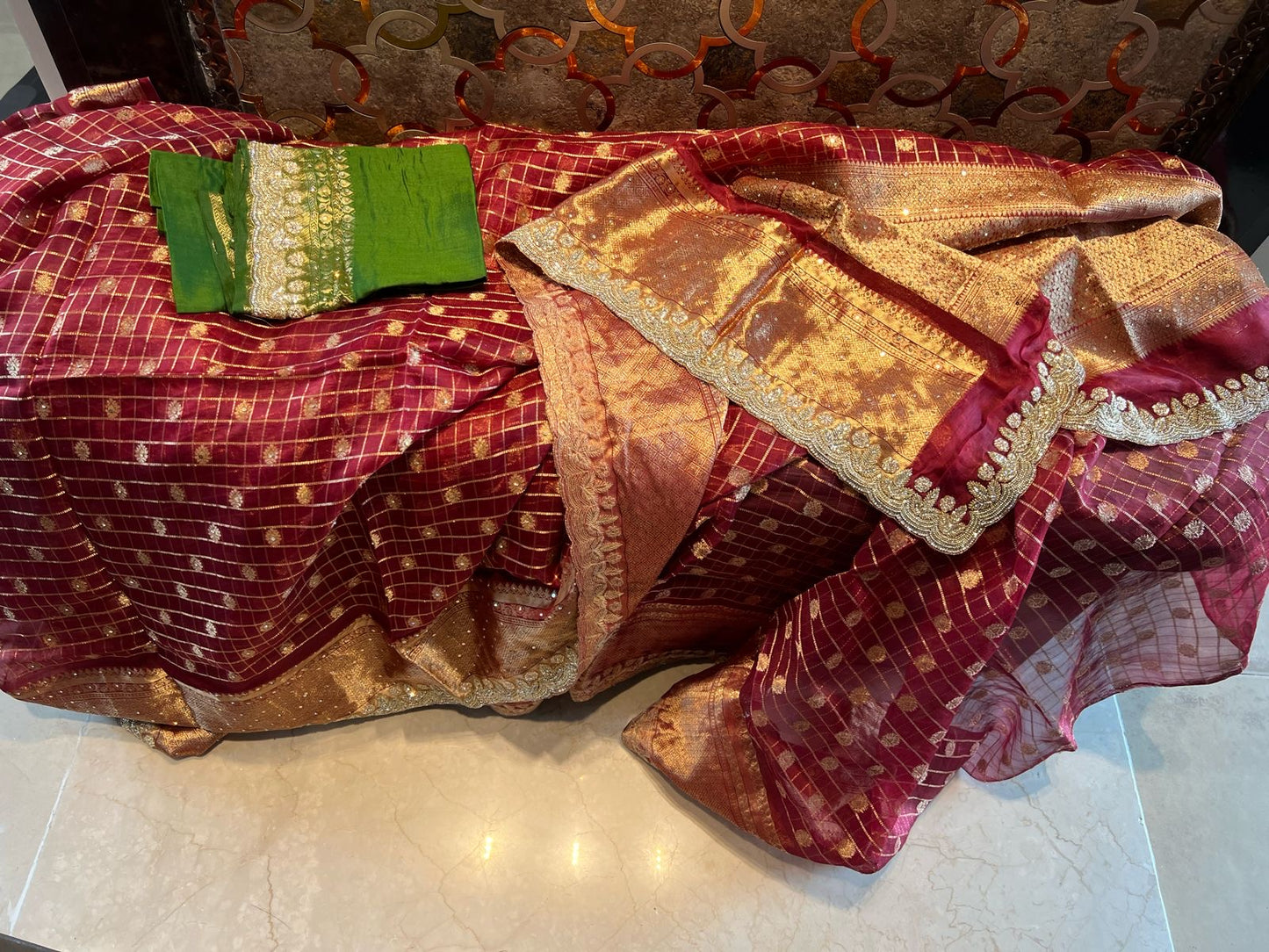 Wedding Inspired Zardosi Saree Embroidered Saree blouse