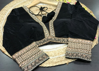 Crepe silk saree paisley inspired sari blouse reception sarees