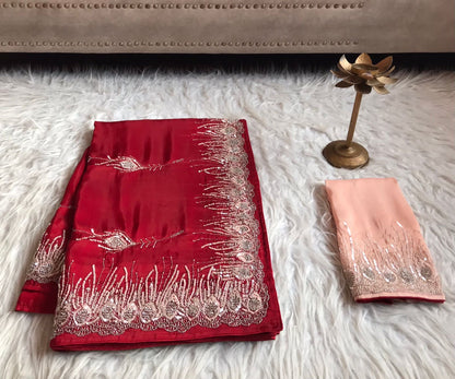 Red Rich Luxury Premium Organza Silk Sarees