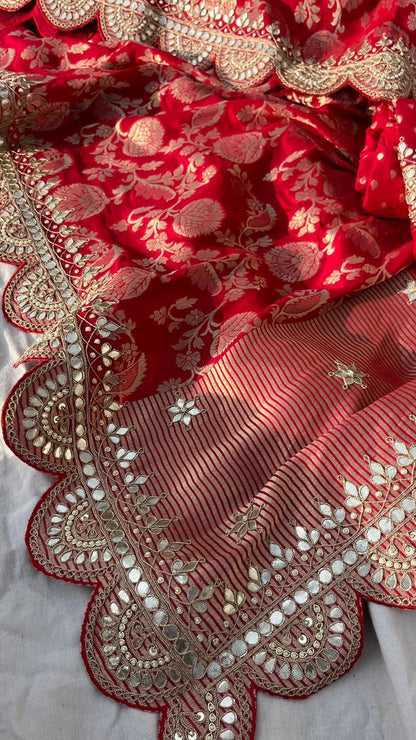 Weaving Banarsi Saree khaddi Gorgette saree Women Sari