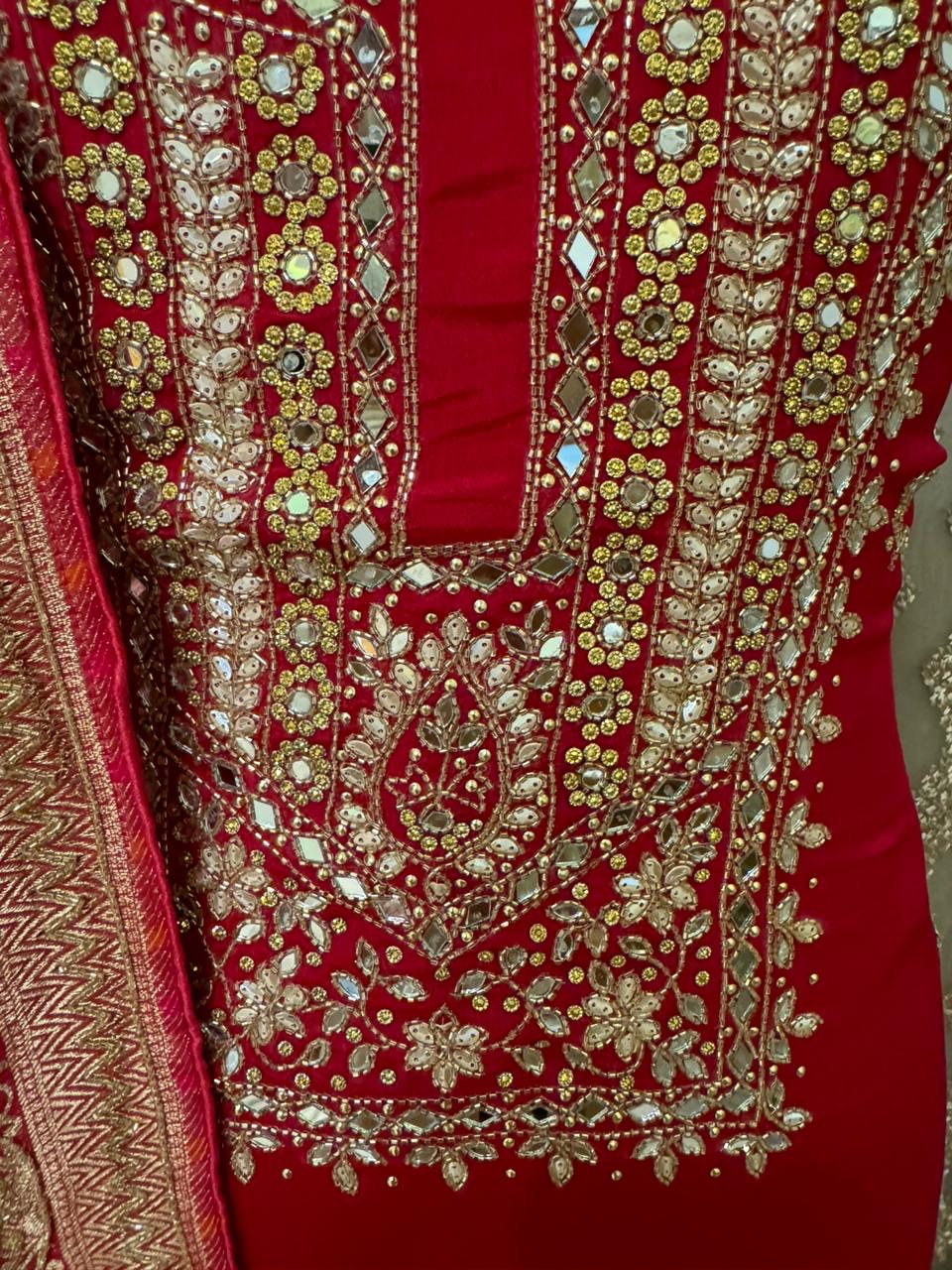 Rubika Chinon Handwork salwar suit Indian salwar kameez