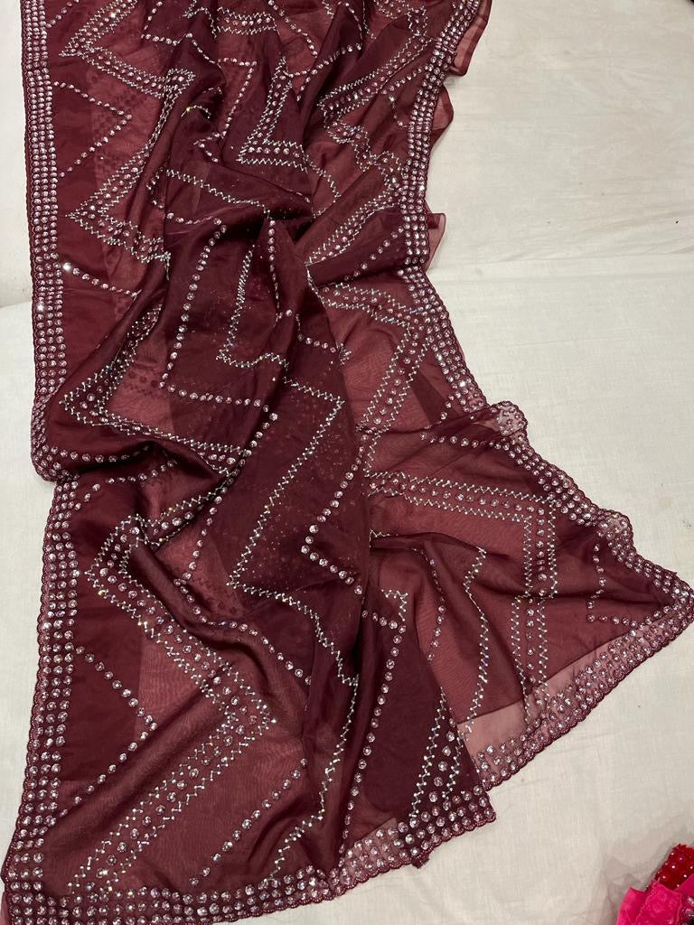 Ivisha sequence Organza Saree partywear sari