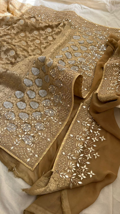 Rimjhim khaddi gorgette Banarsi sarees