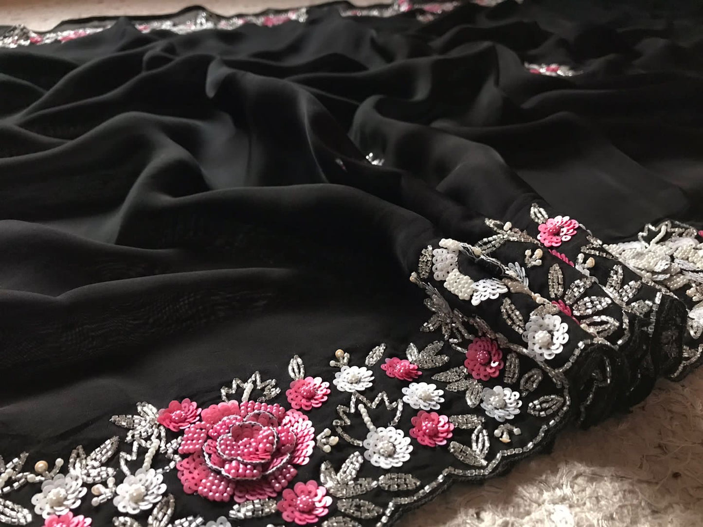 Black Hot Sarees Women Sari Wedding Sari Partywear Sari