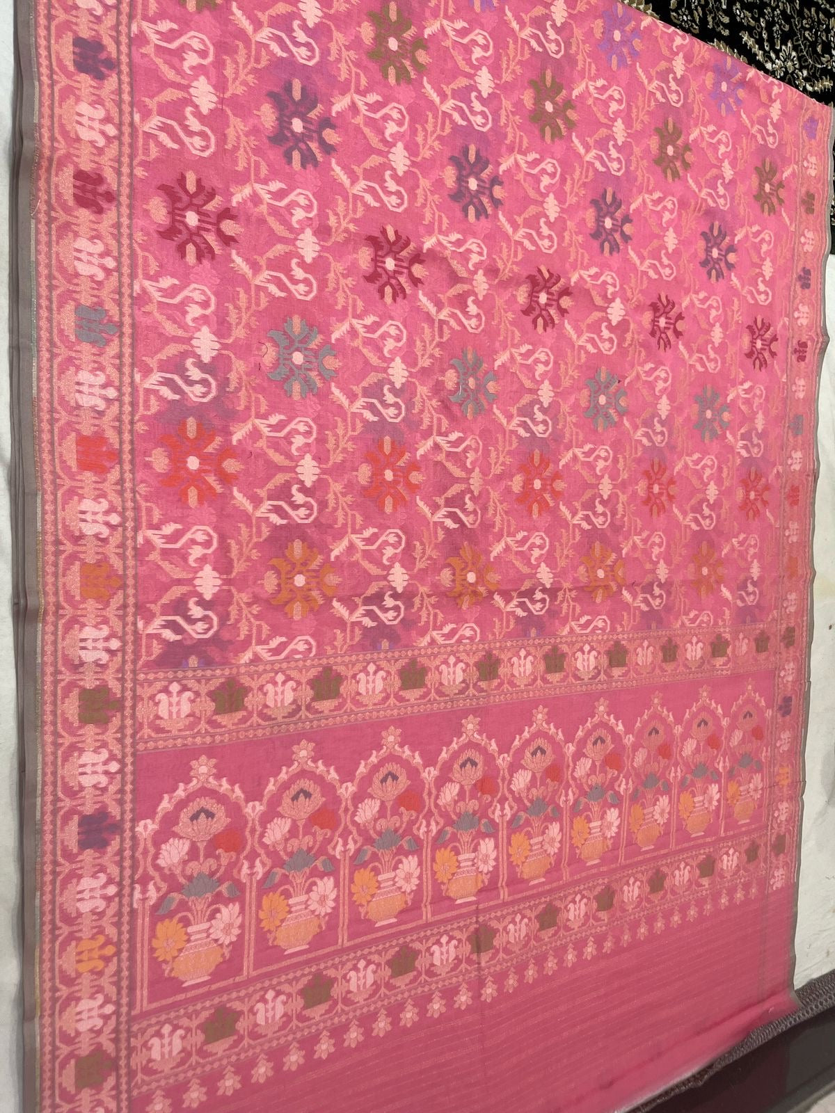 Cotton muslin jamdani saree women sari blouse traditional sarees