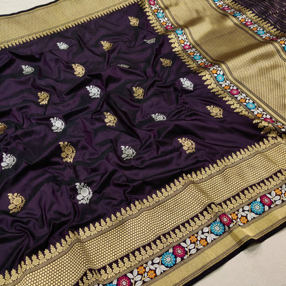 Black Katan silk saree Indian saree beautiful sari blouse