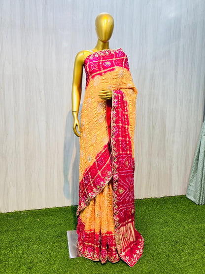 Ramaiya gajji silk saree gharchola sarees Indian sari blouse