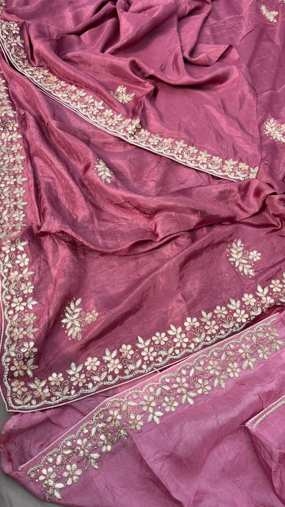 Gotta Patti Munga Silk Saree Indian Women Sarees