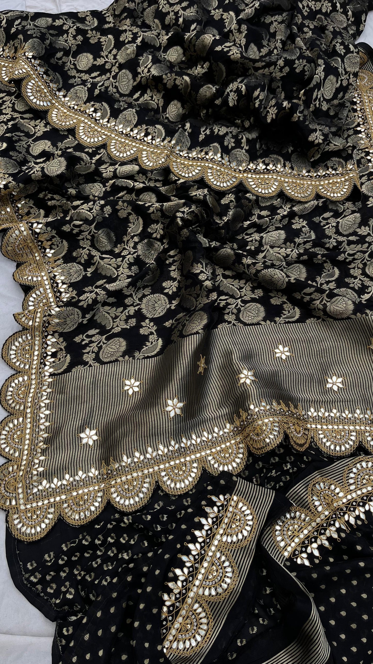 Umesha Khaddi gorgette saree Indian wedding sari blouse