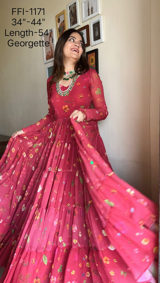 Heeriye printed gown dress