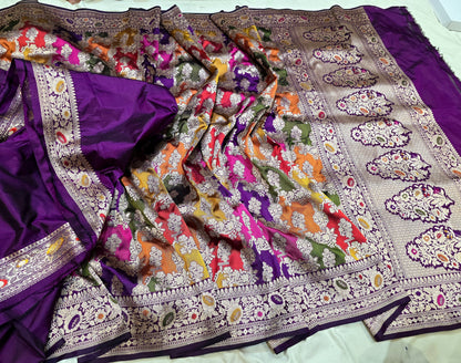 Navisha Banarsi saree Katan silk saree rangkat saree blouse