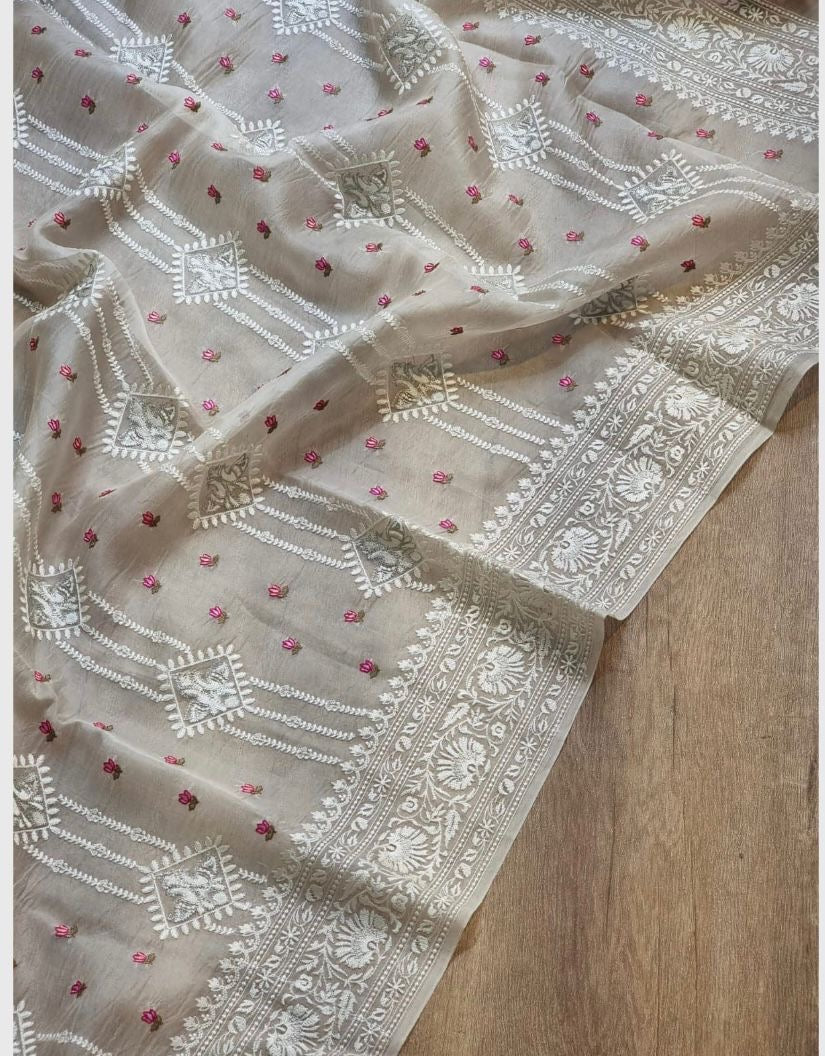 Laboni organza silk saree premium organza tassel sarees blouse