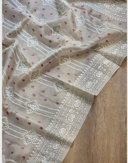 Laboni organza silk saree premium organza tassel sarees blouse