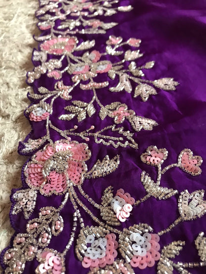 Purple Premium Organza Saree