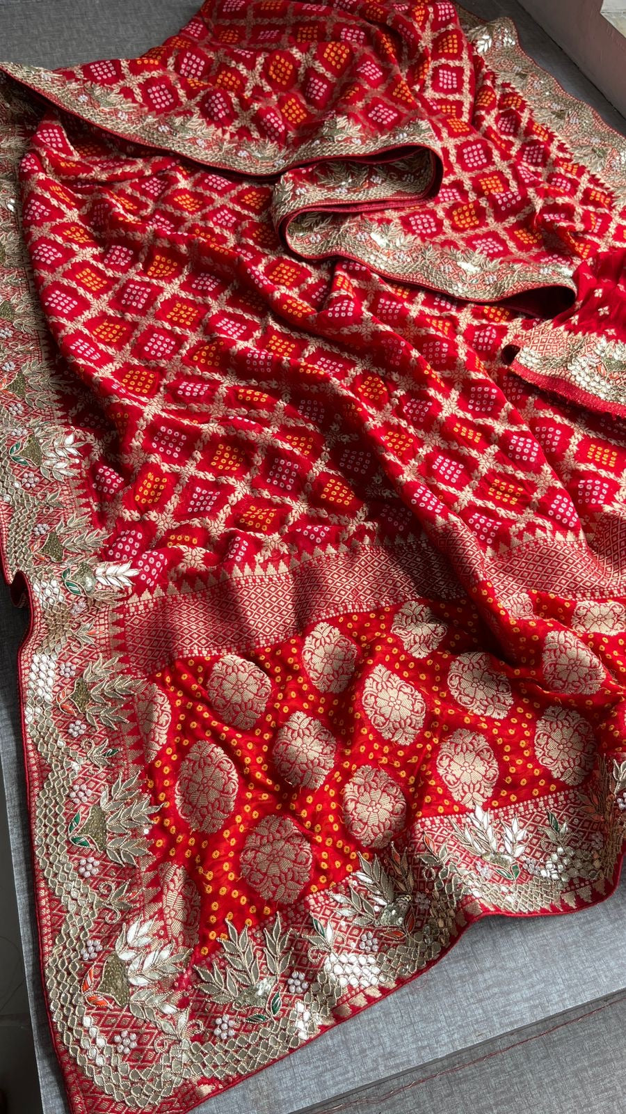 Red Khaddi Gorgette saree Indian saree traditional heritage sarees