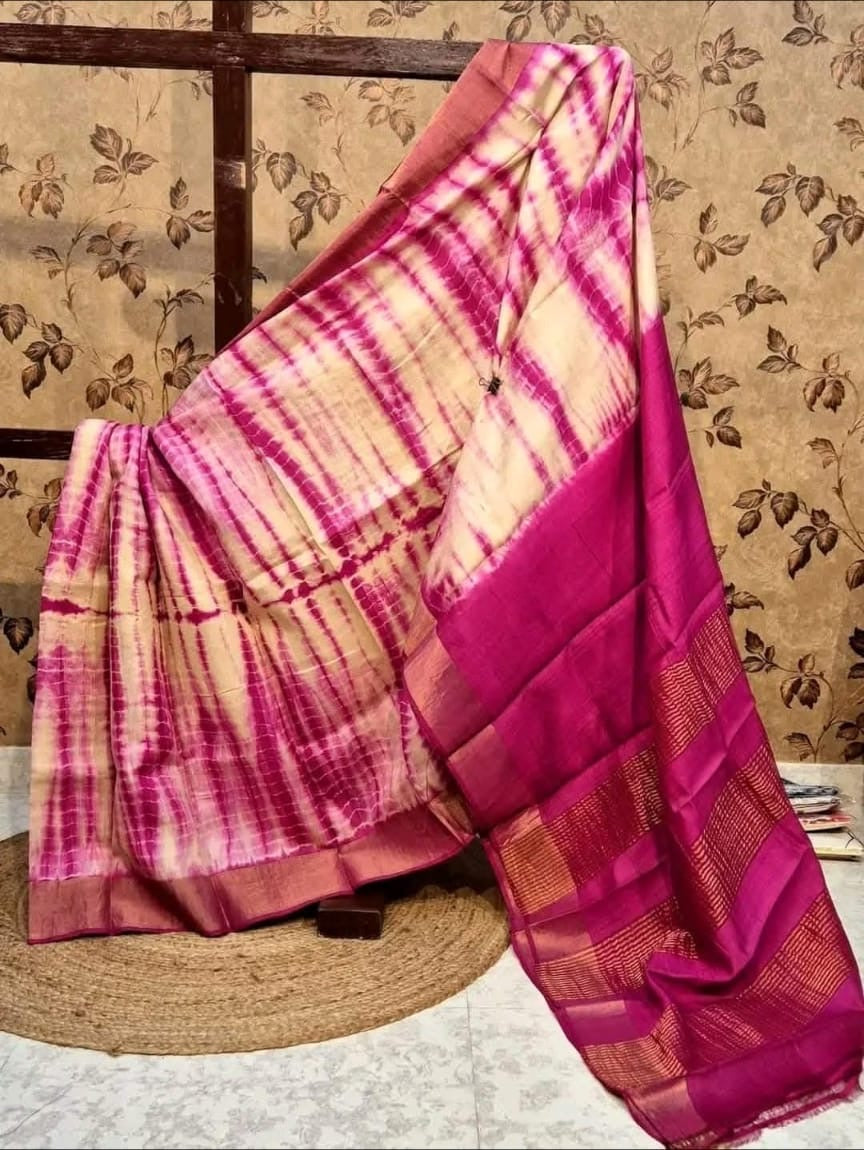 Sibori saree tussar saree Indian sarees women sari blouse