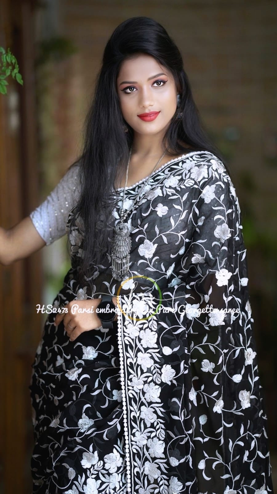 Black Persian inspired embroidery sarees