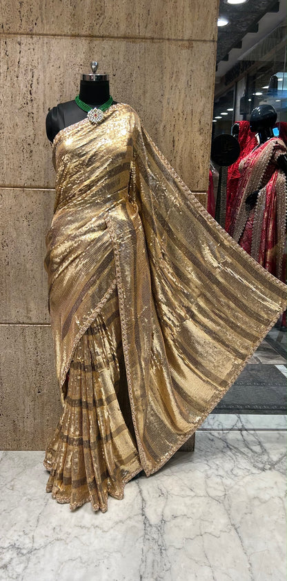 Sequins designer saree bridesmaid sarees exclusive Partywear sari blouse