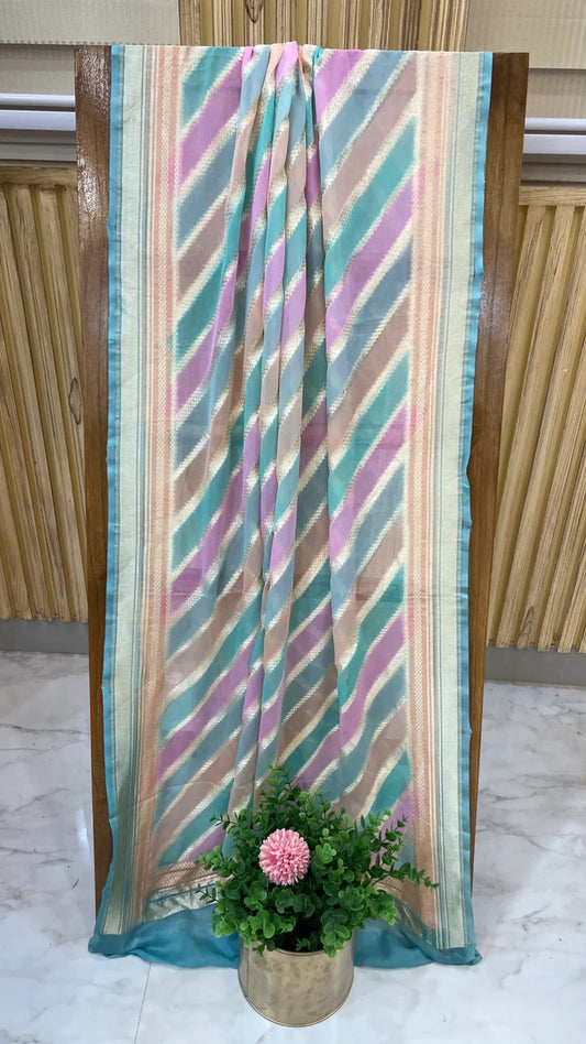 Kiwish Striped Gorgette Dupatta