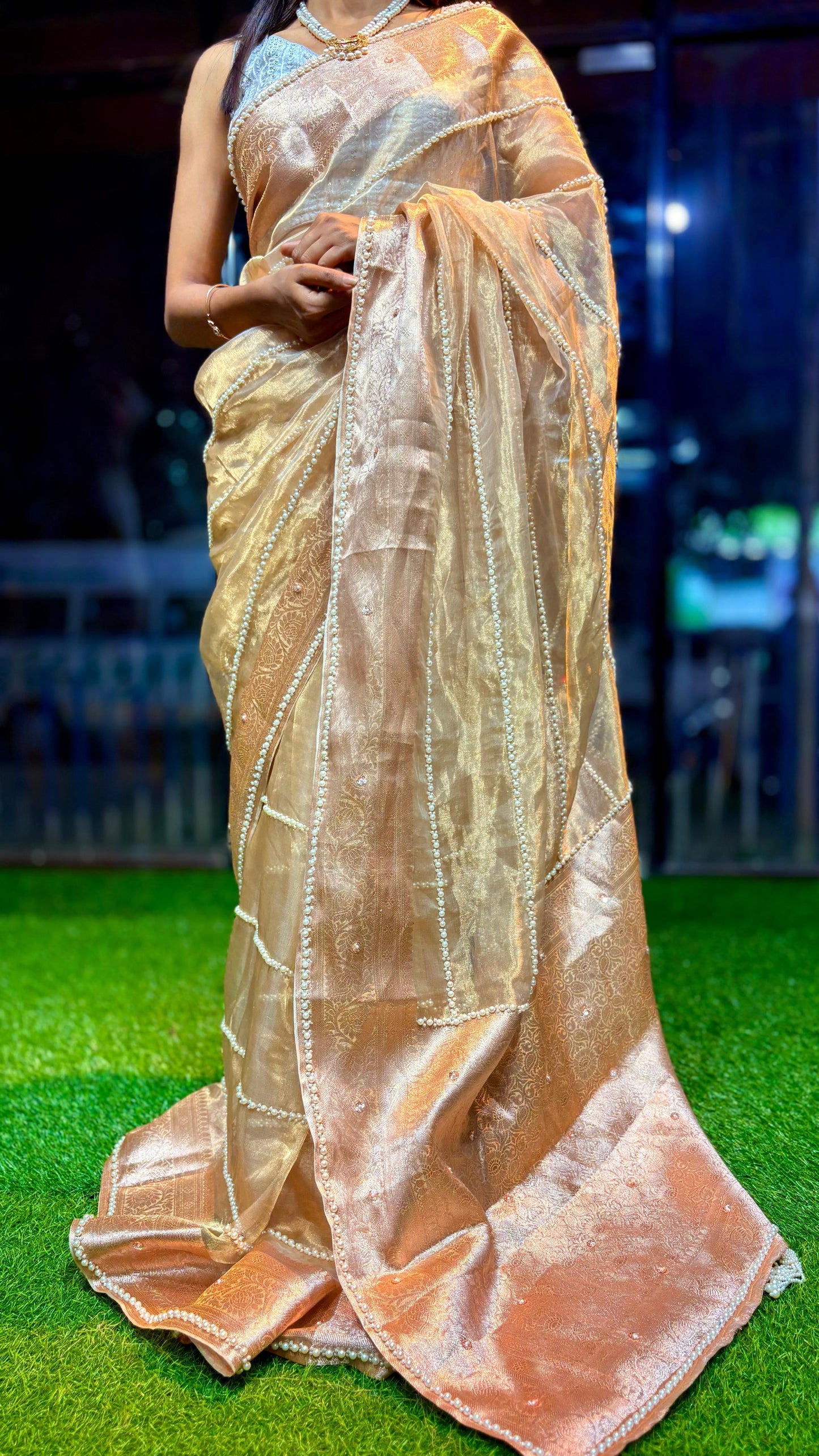 Banarsi gold tissue saree Indian sarees wedding sari blouse