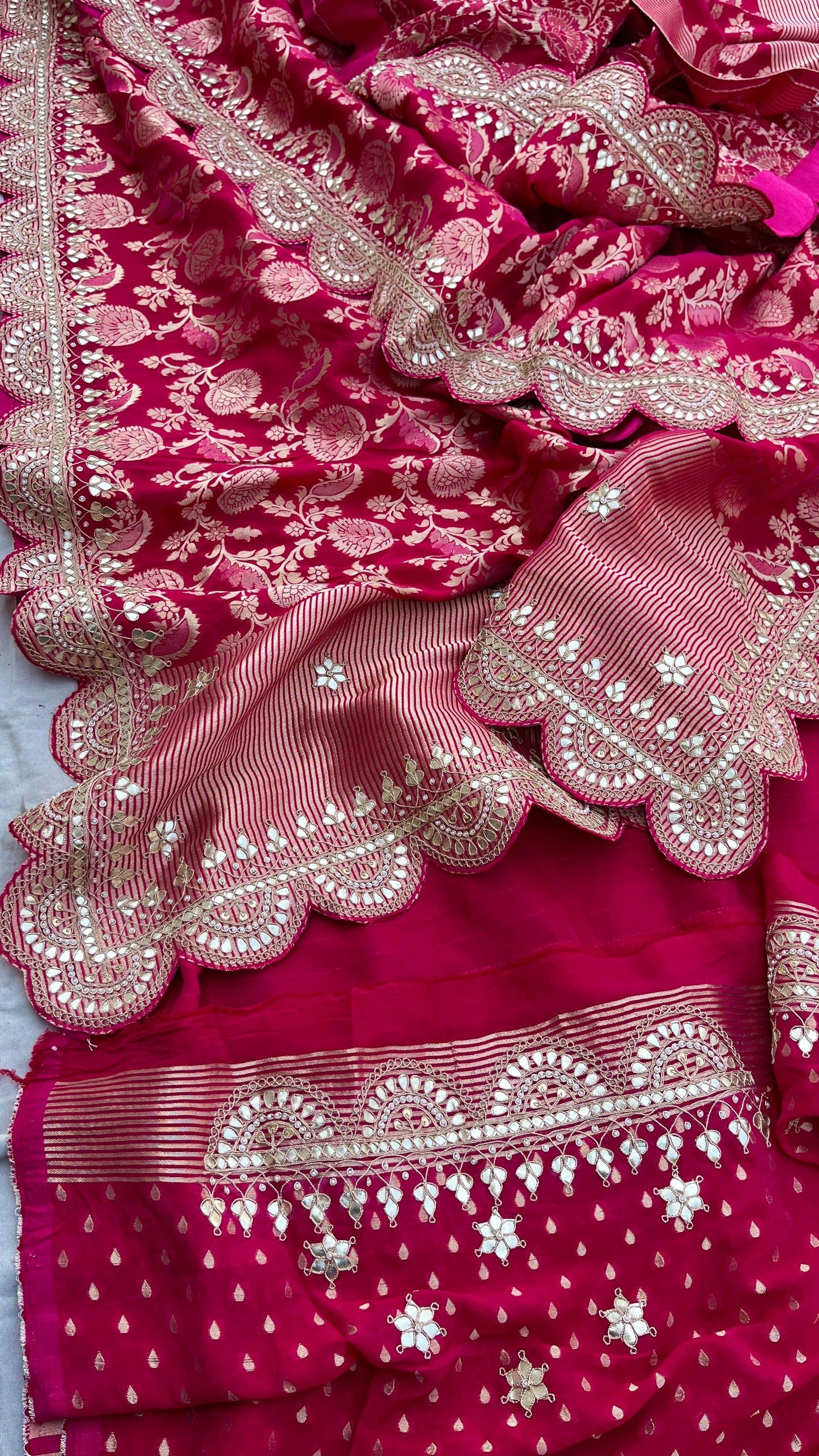Umesha Khaddi gorgette saree Indian wedding sari blouse