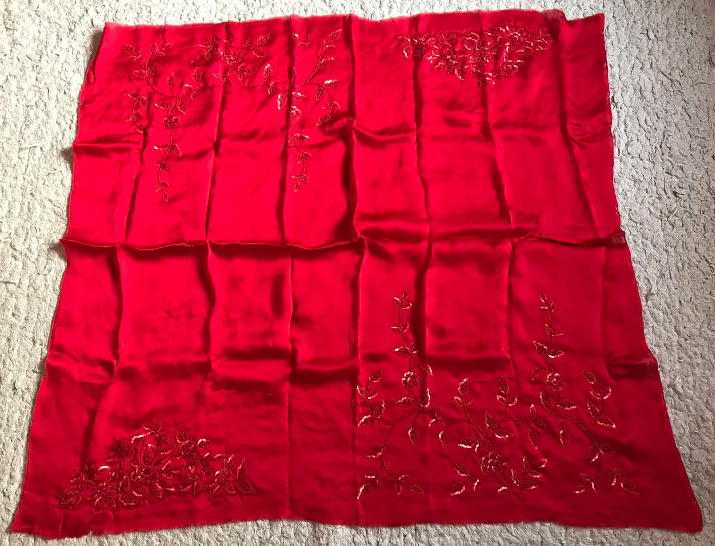 Red Satin Luxury premium Organza sarees