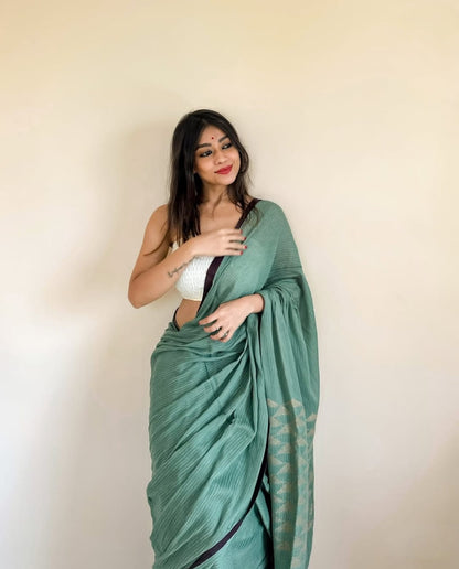 Handmade cotton saree khaddi cotton sarees blouse women sari