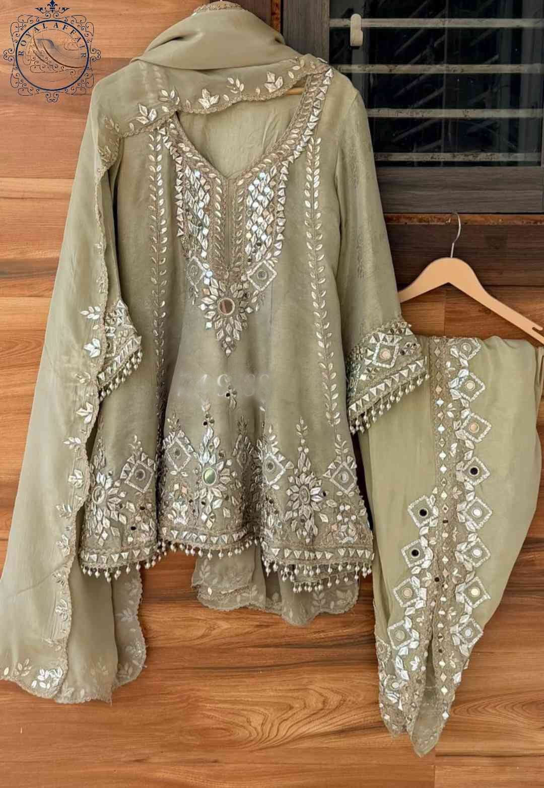 Tissue stitched dress gottapatti dress Partywear dresses for women
