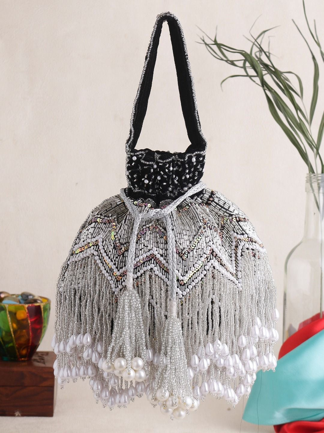Beaded Pearl Potlis Wedding Potlis Bridal Potlis