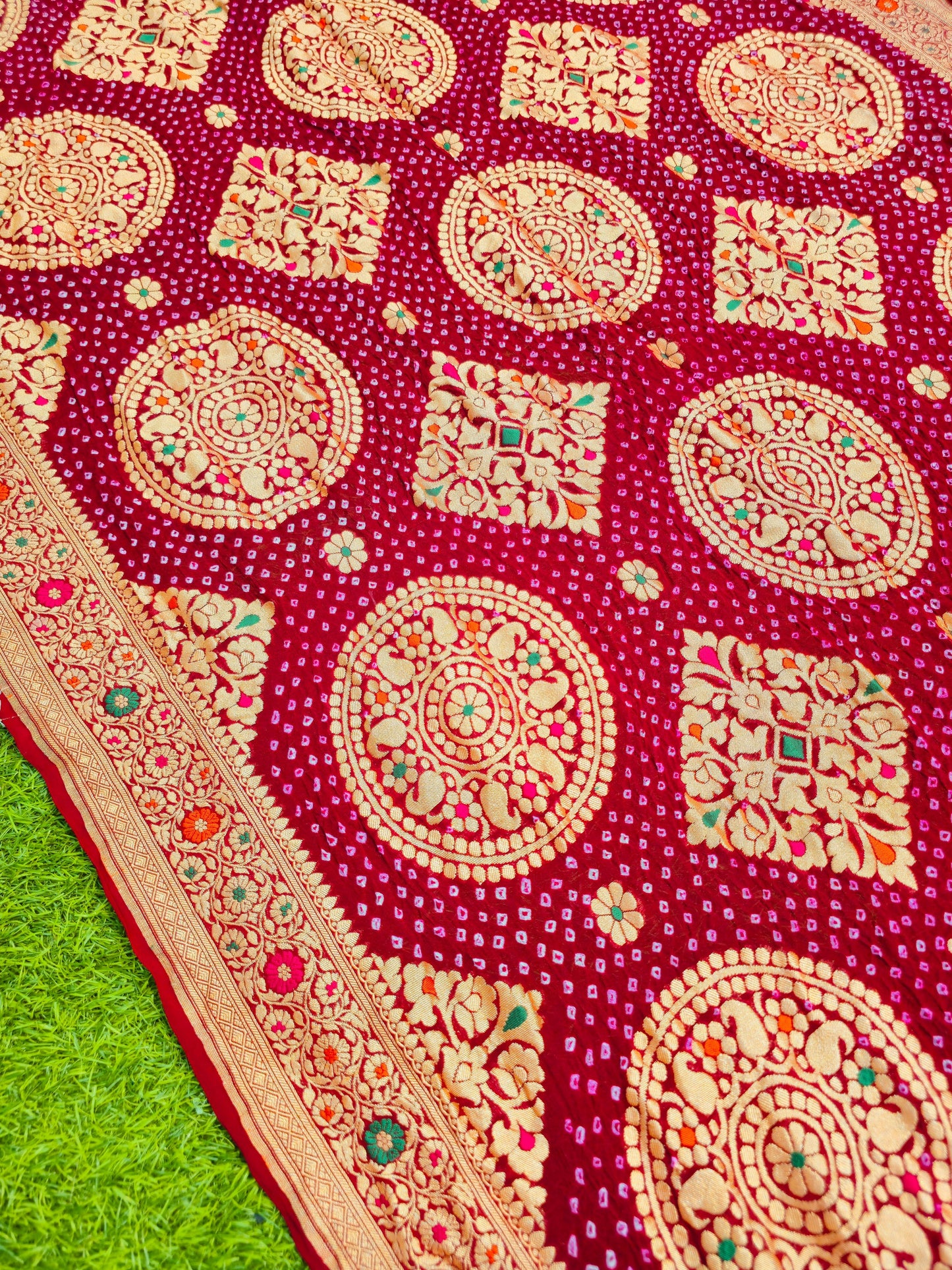 Meenakari saree gorgette saree Indian heritage sari blouse