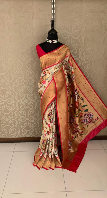 Maharani styled Paithani saree