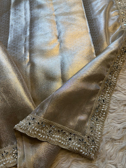 Tissue Kanjeevaram saree Zari silk saree blouse