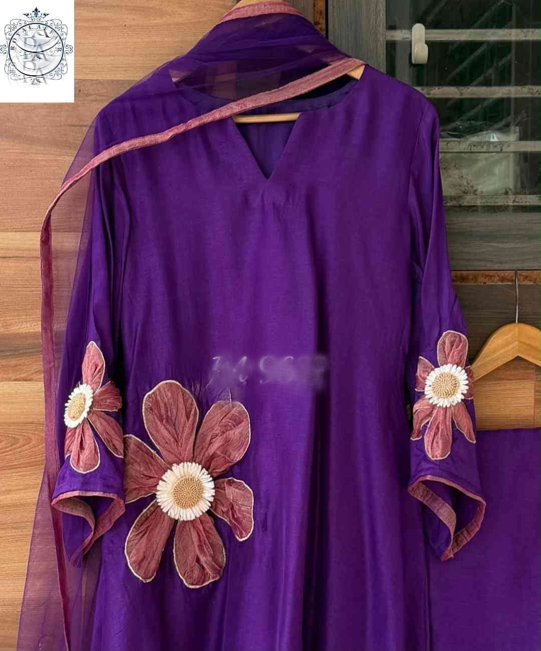 Floral silk stitched designer dress Partywear dress Indian dresses