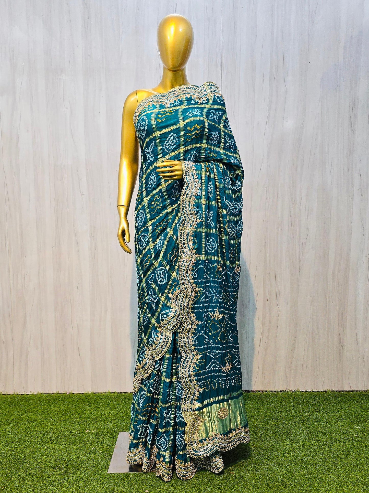 Rama gharchola saree gajji silk sarees blouse Indian sari