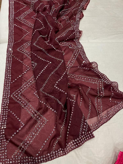 Ivisha sequence Organza Saree partywear sari