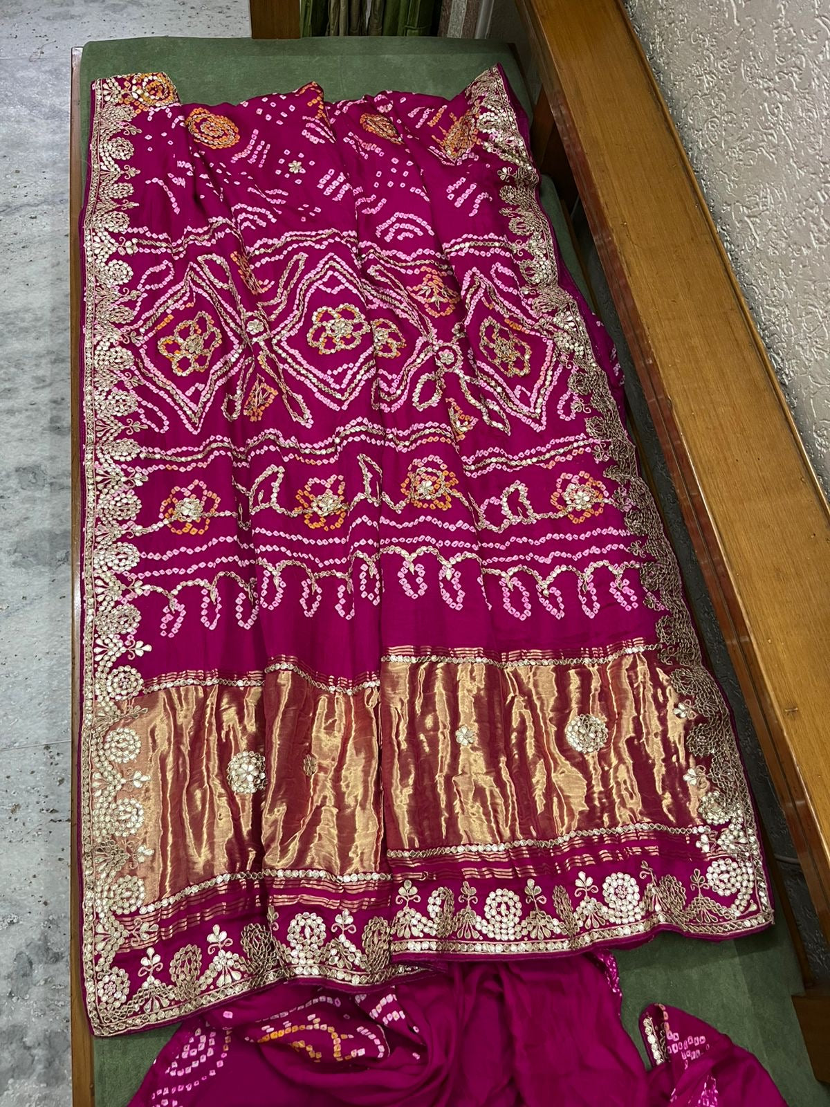 Pink gajji silk saree gottapatti saree Indian sari traditional saree blouse