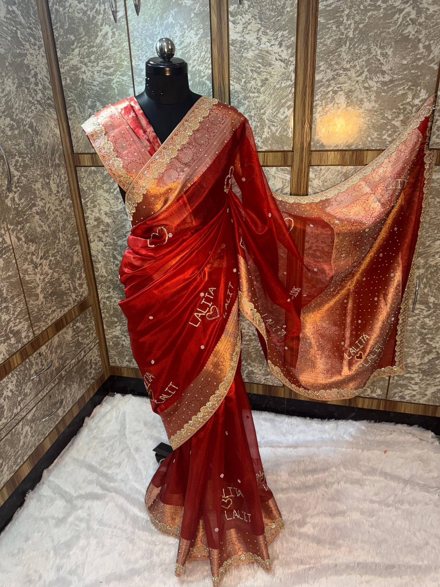 Suhaagan saree banarsi sari soft tissue saree blouse