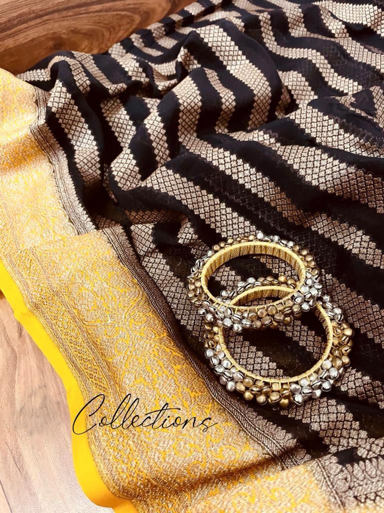 Handwoven khaddi gorgette indian saree
