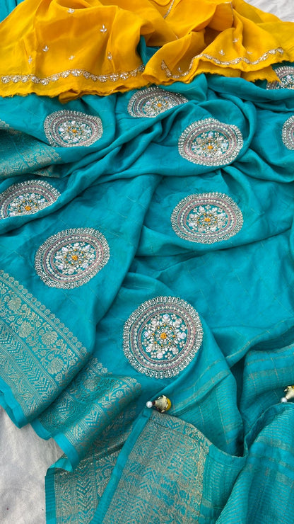Livita munga weaving Banarsi saree Indian sari