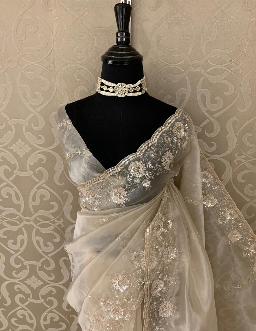 Ruhmani saree organza partywear sarees