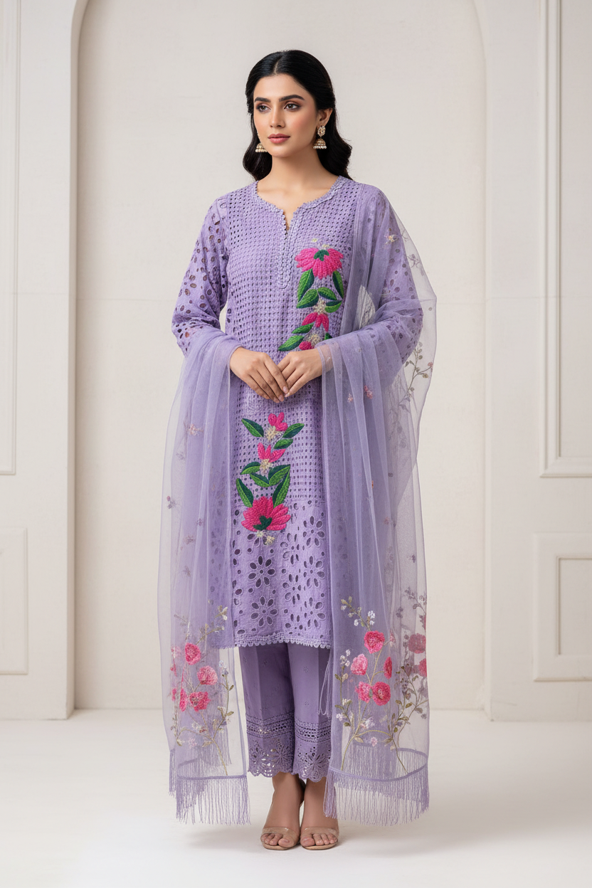 Chikankari dress stitched dress bridesmaid dress