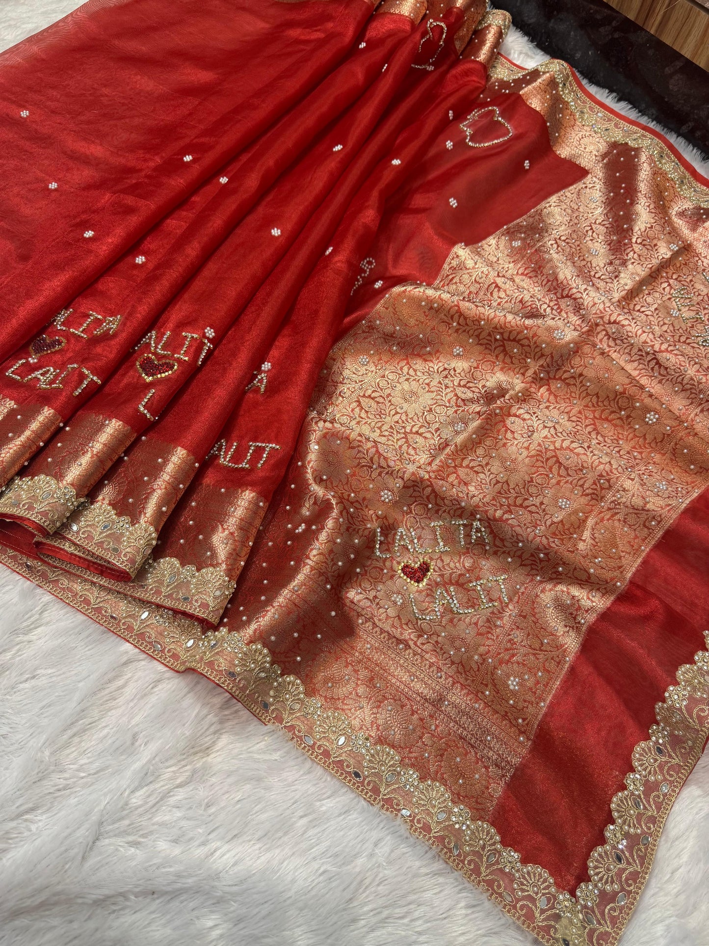 Suhaagan saree banarsi sari soft tissue saree blouse
