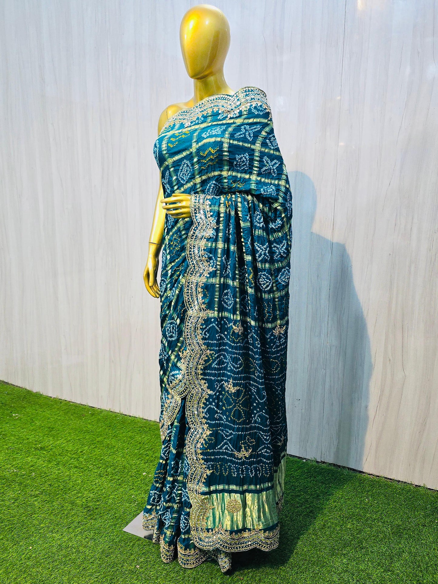 Rama gharchola saree gajji silk sarees blouse Indian sari