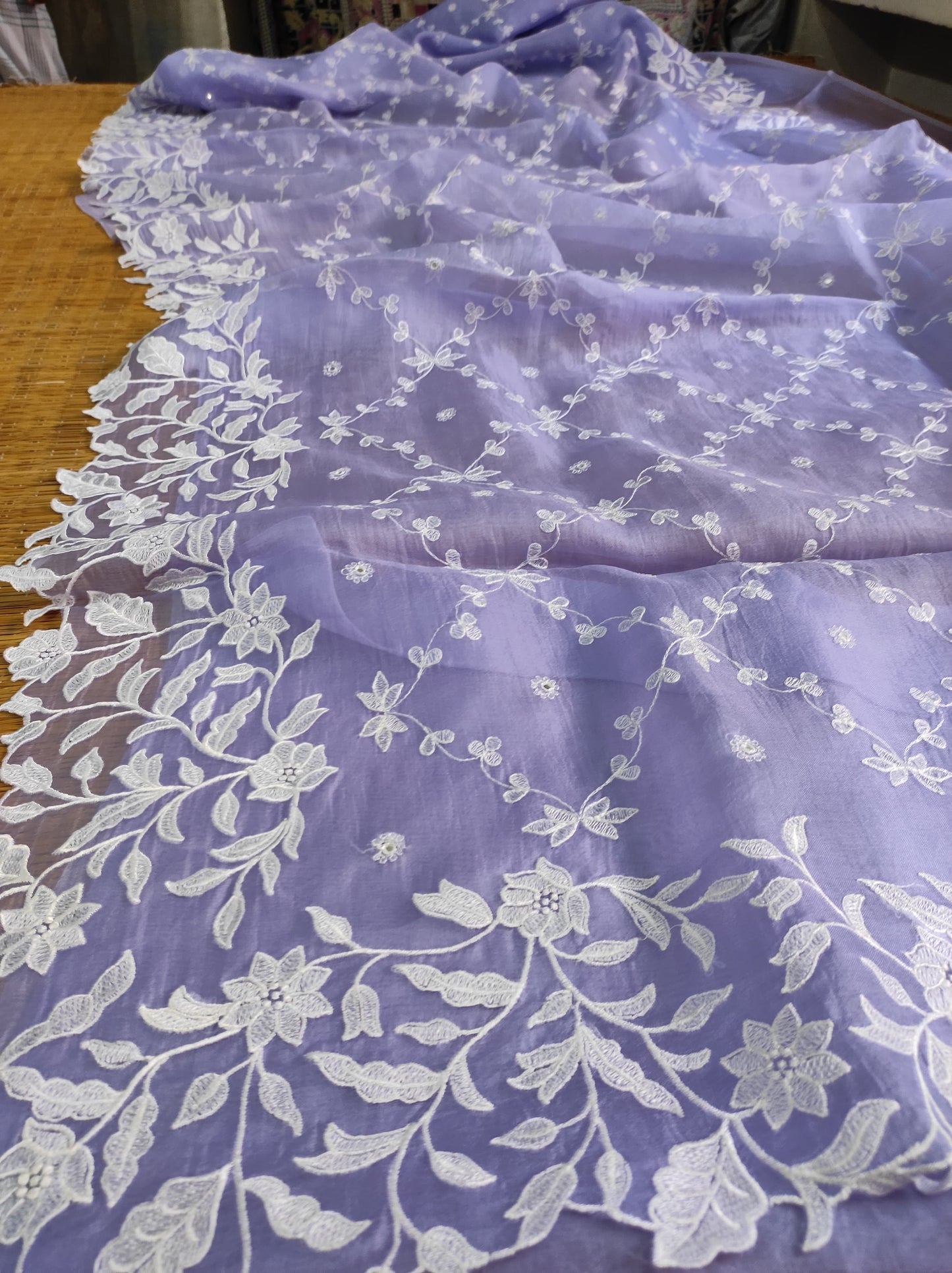 Nimisha organza silk saree scalloped inspired sarees
